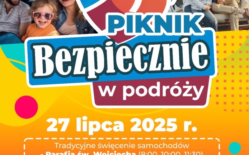 Piknik bezpiecznie w podróży plakat