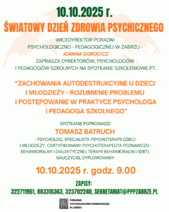 10.10.2025 r. Swiatowy Dzień Zdrowia Psychicznego